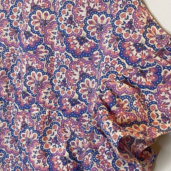 Mini Boden Printed Poncho Kaftan Swim Coverup Lupin Peach Paisley Print Trip 3T - Picture 5 of 14